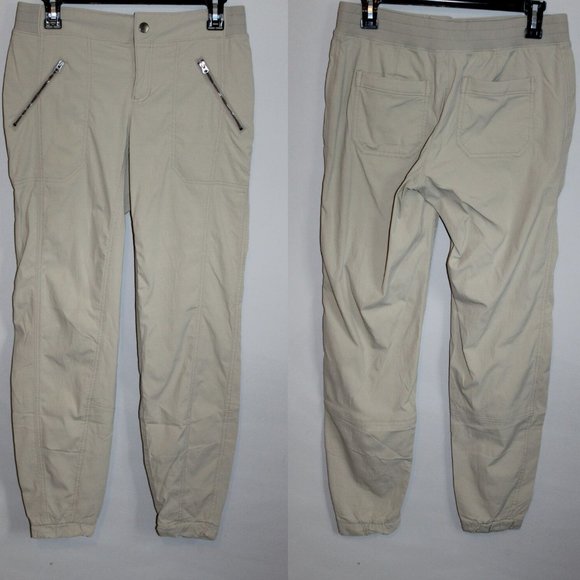 Athleta Nylon Athletic Jogger Pants Beige HW7955 - Picture 4 of 4